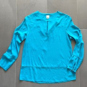 Ecru Silk turquoise blouse, washable